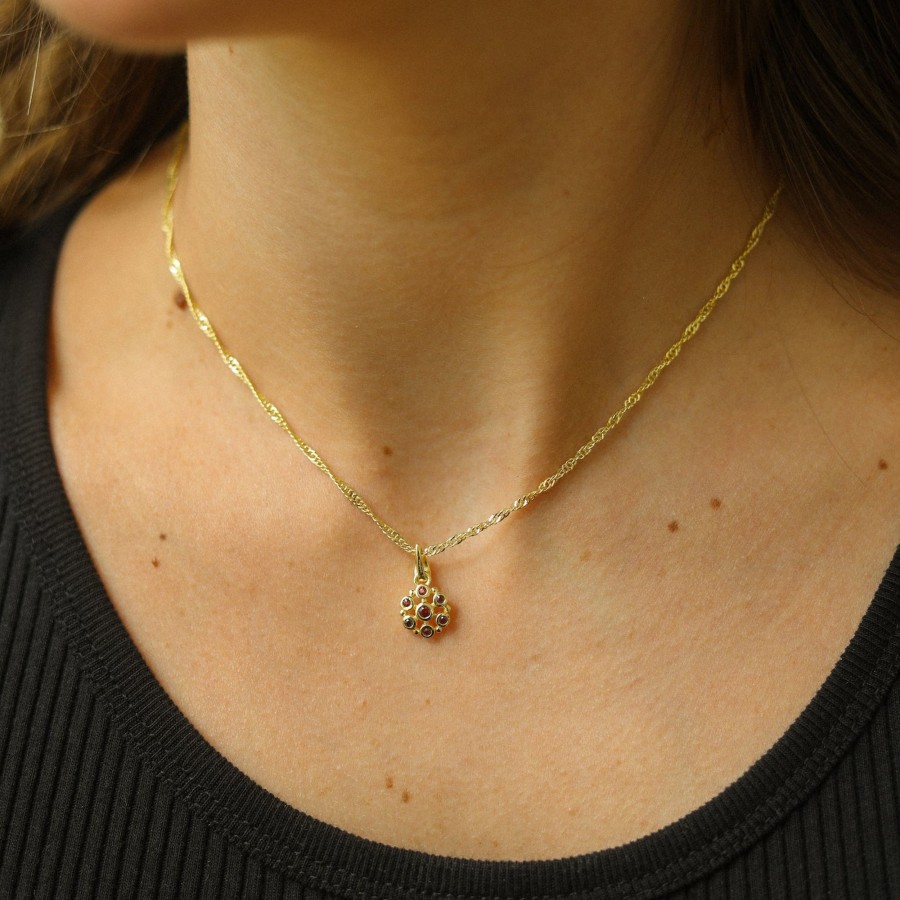 Josephina Jewelry Kettingen | Bloom Granaat Ketting | Gold Plated