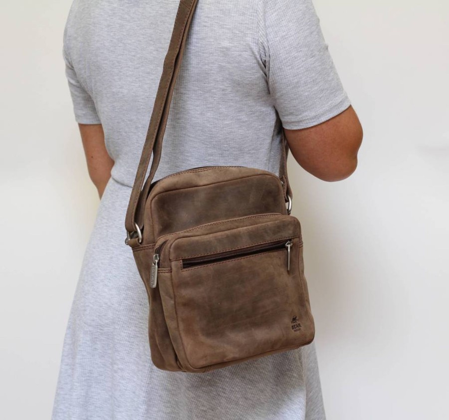 Bear Design Middelmaat Schoudertassen | Schoudertasje 'Edwin' Hd 5231 Bruin