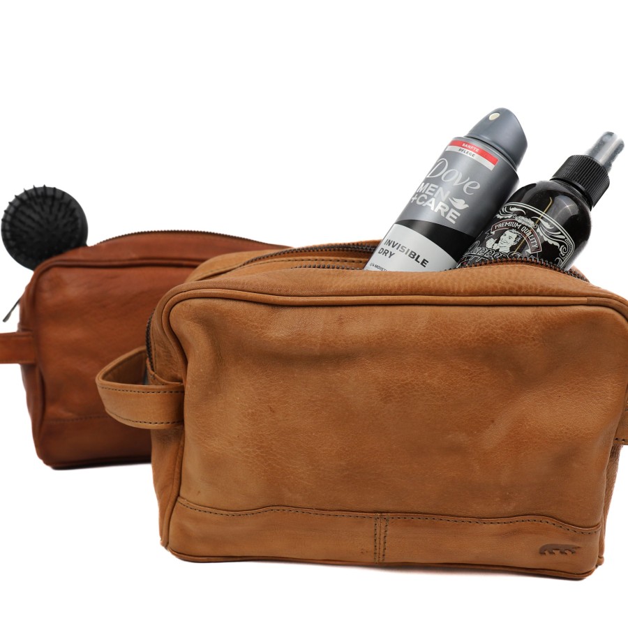 Bear Design Reisaccessoires | Toilettas 'Mickey' Cognac