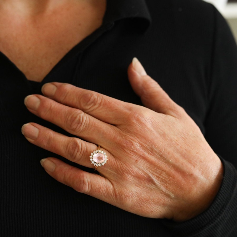 Josephina Jewelry Ringen | Lady Diana Rose Quartz Ring Large
