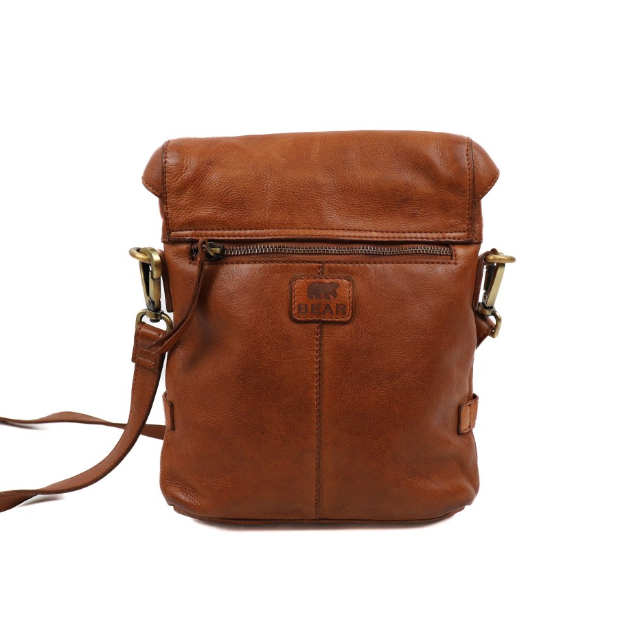 Bear Design Crossbody Tassen | Schoudertasje 'Leen' Cognac