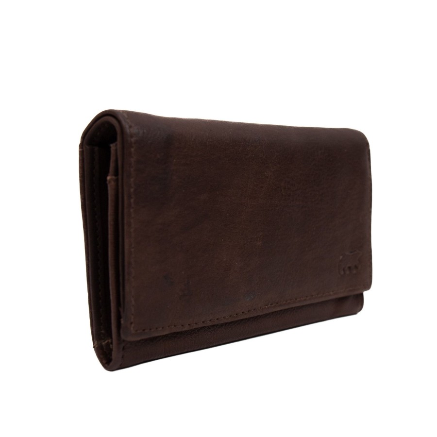 Bear Design Grote Portemonnees | Overslag Portemonnee 'Sweety' Xl Cp 6041 Donkerbruin