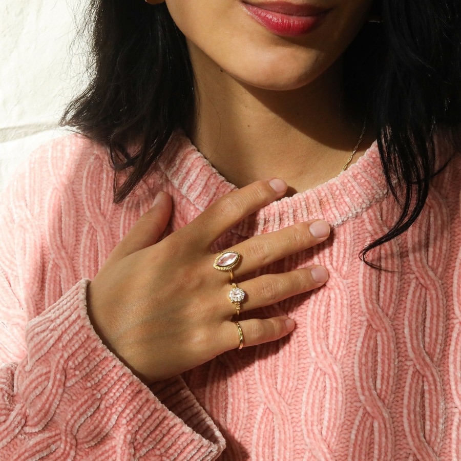 Josephina Jewelry Ringen | Rose Quartz Milly Marquise Ring