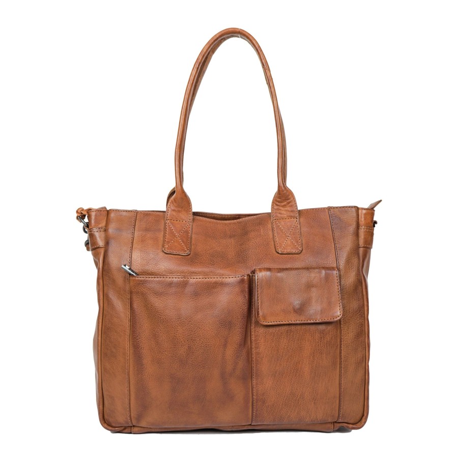 Bear Design Laptoptassen T/M 15,6 Inch | Hand-/Schoudertas 'Samantha' Cognac