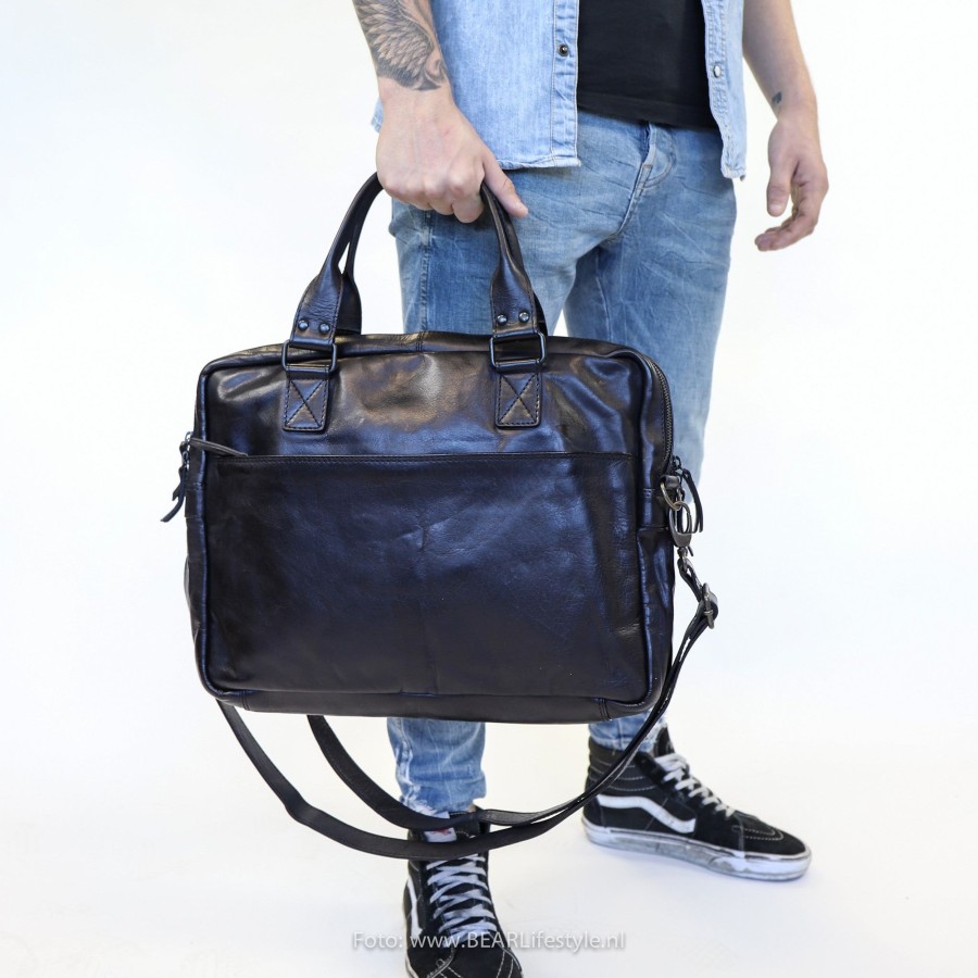 Bear Design Grote Schoudertassen | Laptoptas 'Leandro' Cl 32843 Zwart