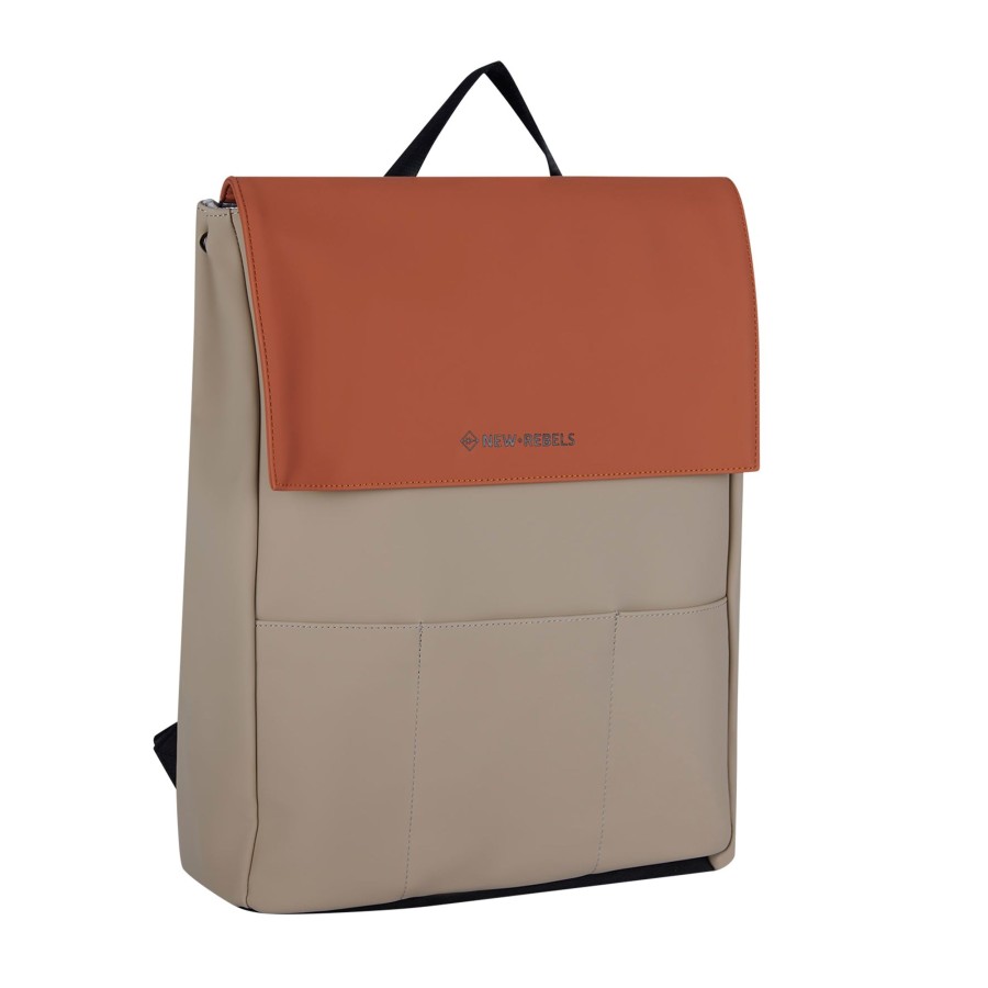New Rebels Laptoptassen T/M 15,6 Inch | Rugzak 'Lincoln' 17L Orange/Beige