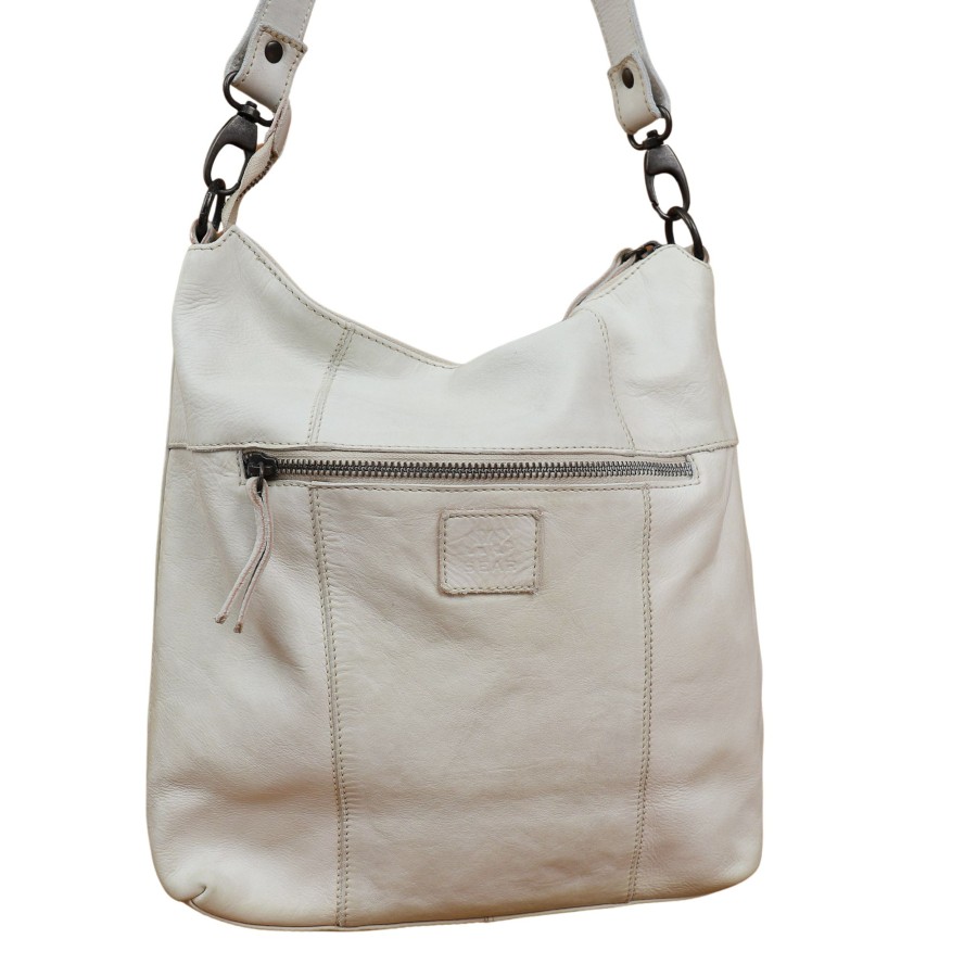 Bear Design Middelmaat Handtassen | Hand-/Schoudertas 'Ava' Dirty White