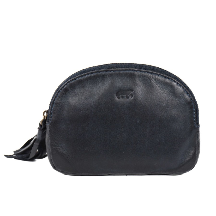 Bear Design Sleuteletuis & Klein Lederwaren | Portemonneetje 'Penny' Cl 18366 Donkerblauw