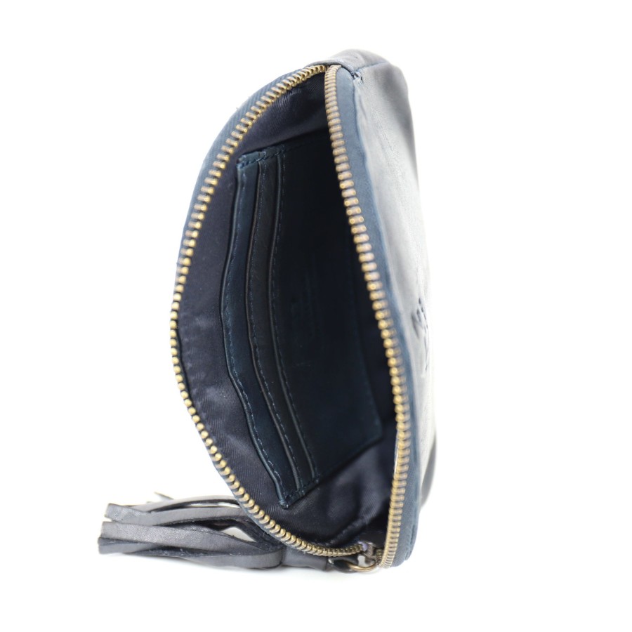 Bear Design Sleuteletuis & Klein Lederwaren | Portemonneetje 'Penny' Cl 18366 Donkerblauw