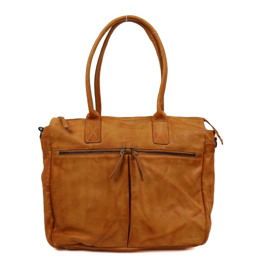 Bear Design Laptoptassen T/M 15,6 Inch | Hand-/Schoudertas 'Binni' Geel