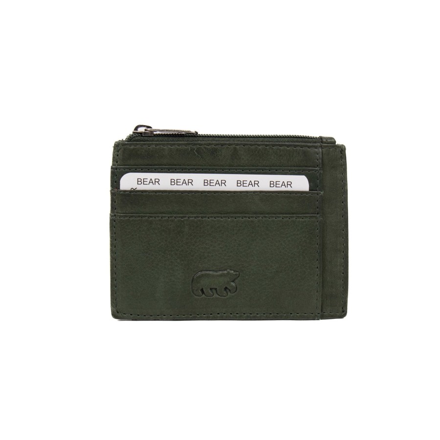 Bear Design Sleuteletuis & Klein Lederwaren | Pasjeshouder 'Felix' Groen - Cp 6094