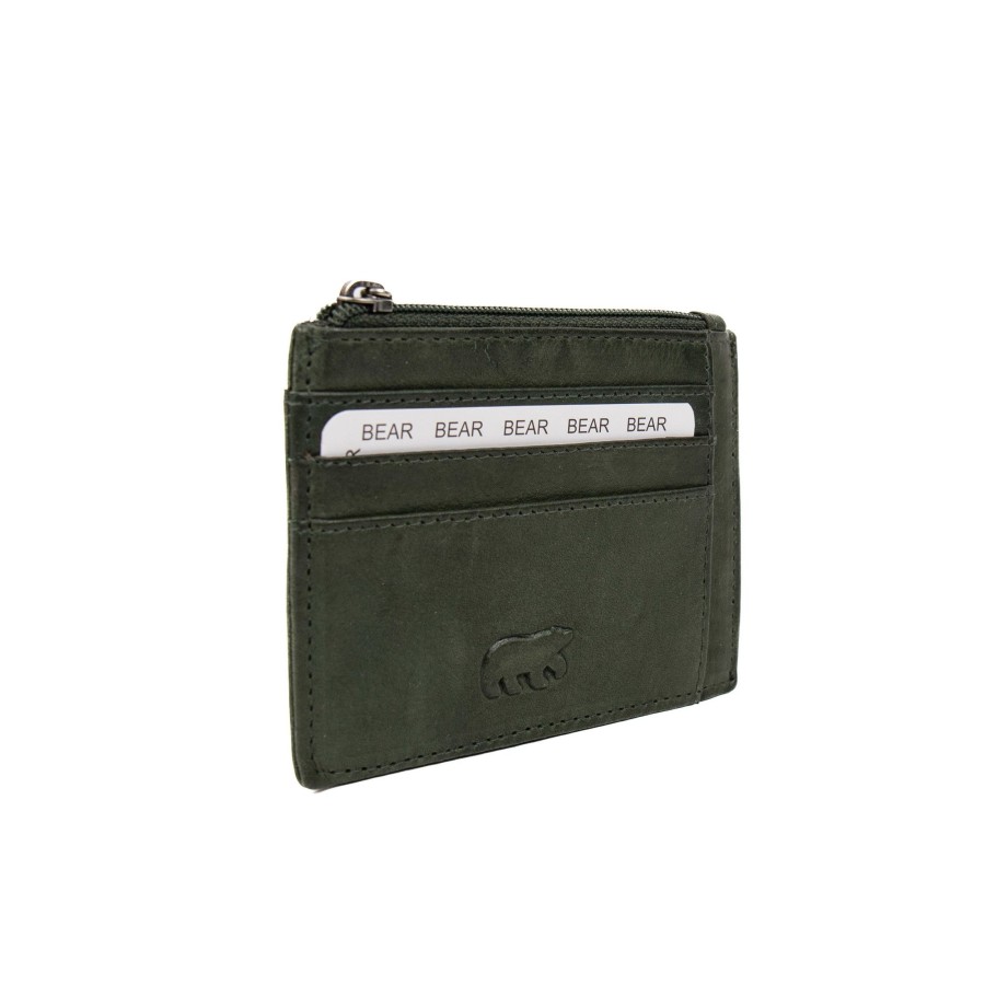 Bear Design Sleuteletuis & Klein Lederwaren | Pasjeshouder 'Felix' Groen - Cp 6094
