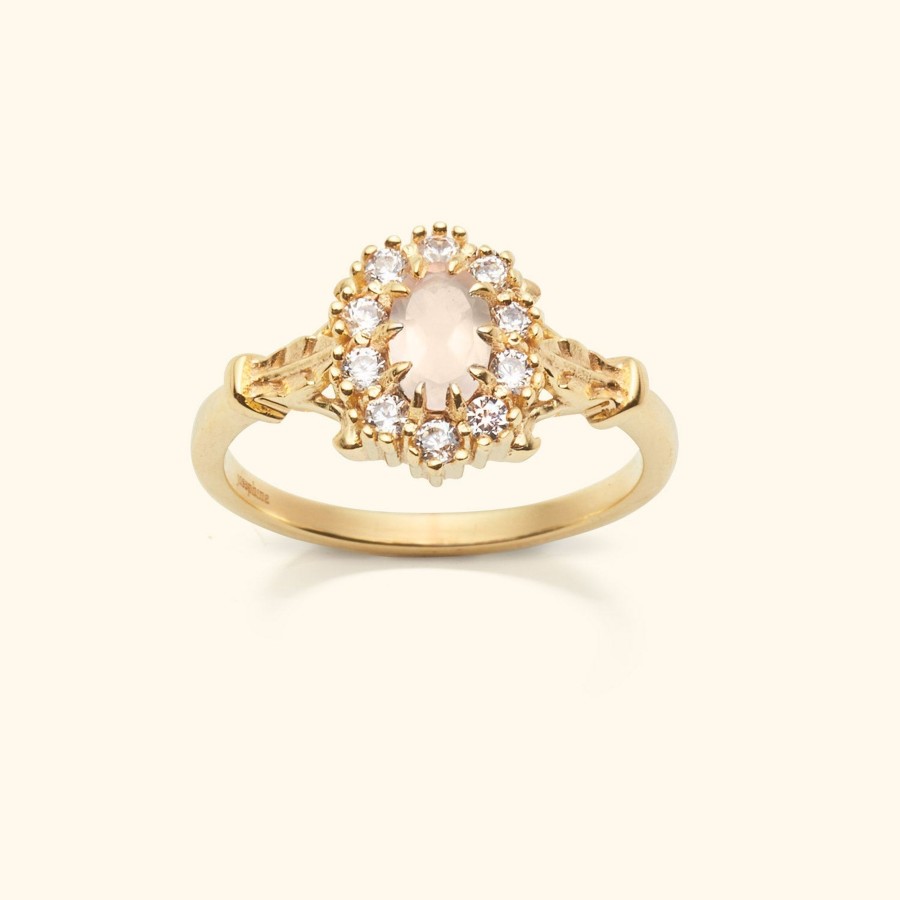 Josephina Jewelry Ringen | Vintage Rose Quartz Flower Ring
