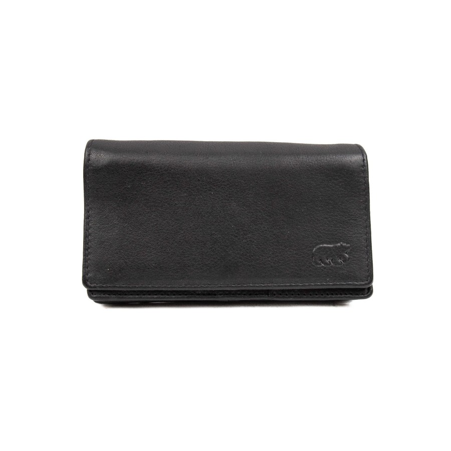 Bear Design Middelmaat Portemonnees | Overslag Portemonnee 'Brigitte' Zwart - Cp 6700