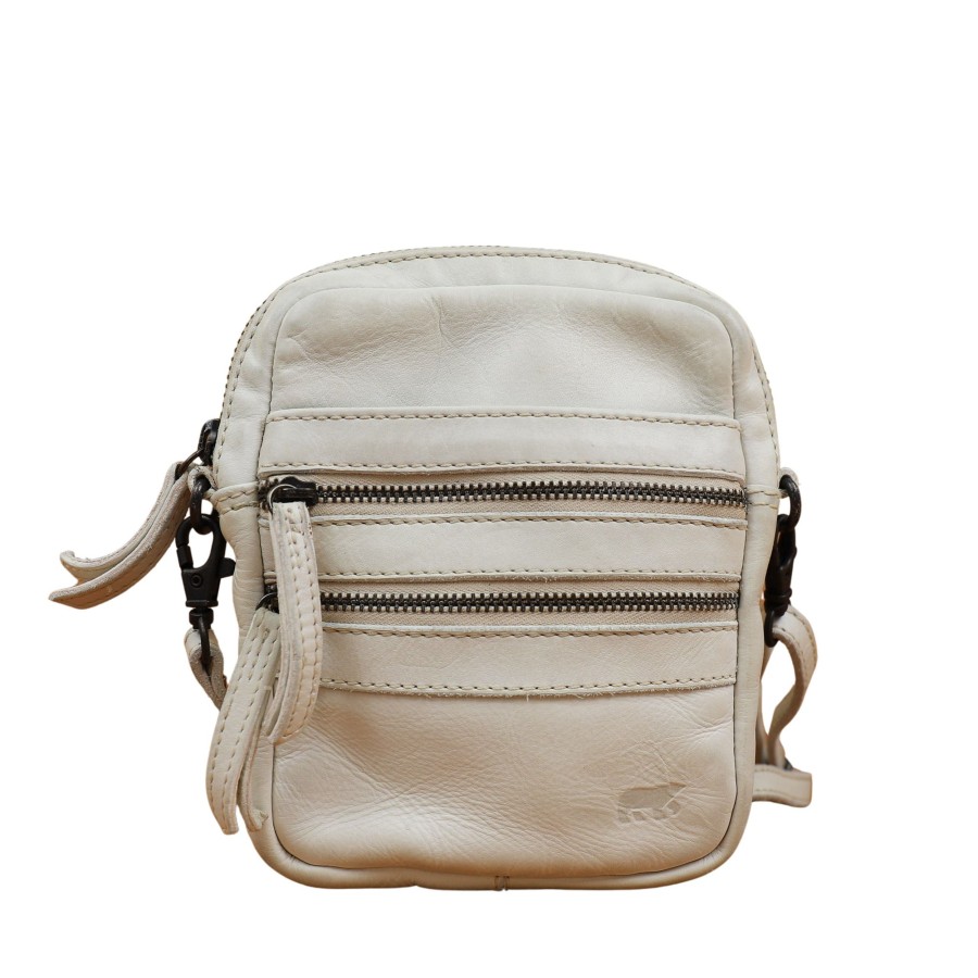 Bear Design Crossbody Tassen | Schoudertasje 'Vikas' Dirty White