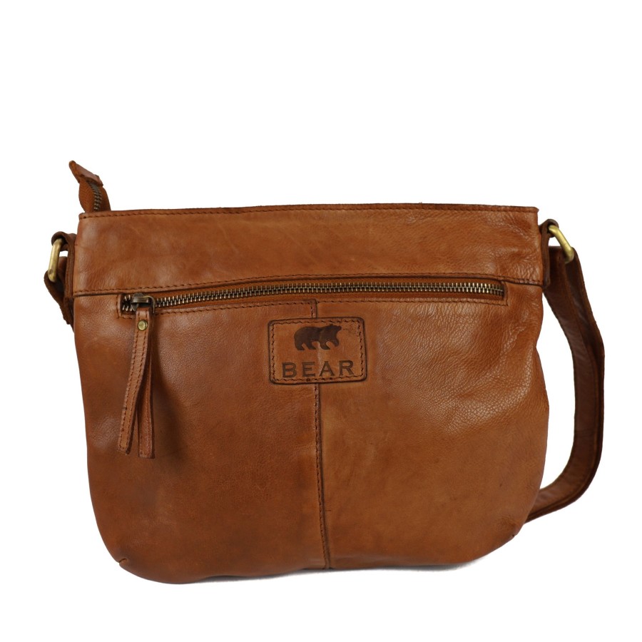 Bear Design Middelmaat Schoudertassen | Schoudertas 'Hilde' Mj 1524 Cognac