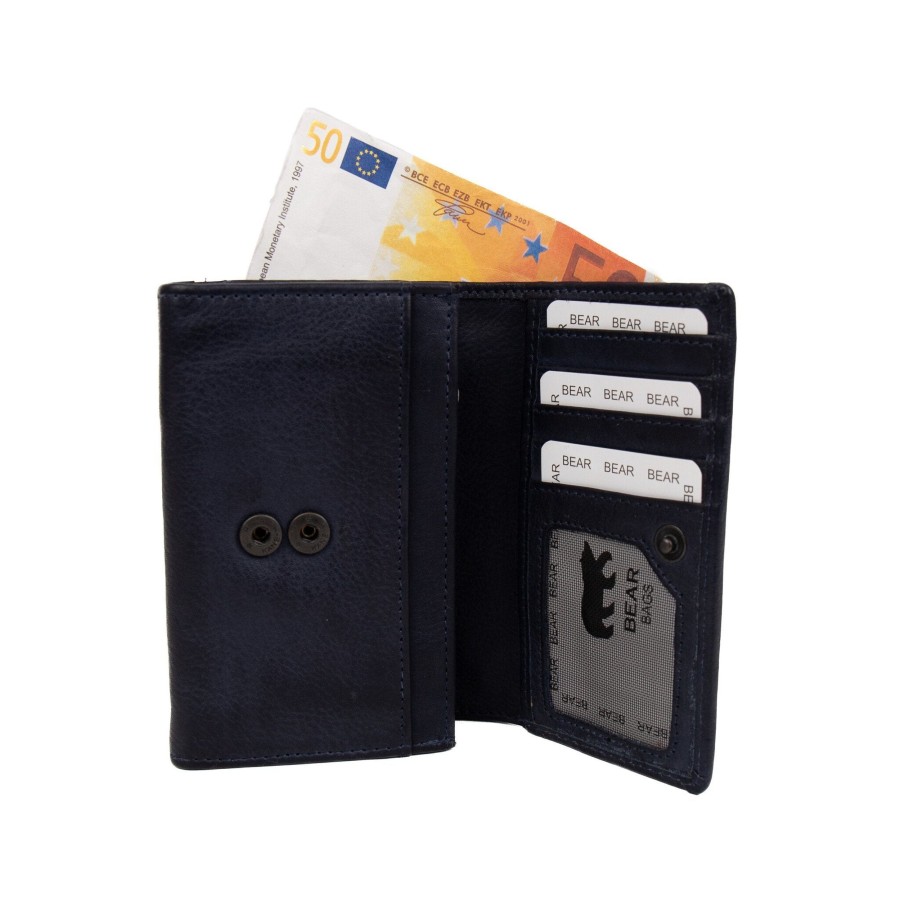 Bear Design Middelmaat Portemonnees | Overslag Portemonnee 'Sweety' Cp 5066 Navy