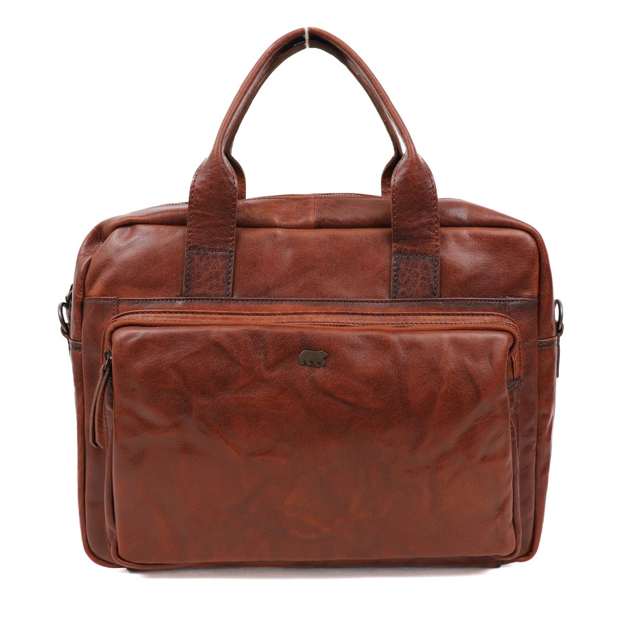 Bear Design Laptoptassen T/M 15,6 Inch | Laptoptas 'Seb' Cognac