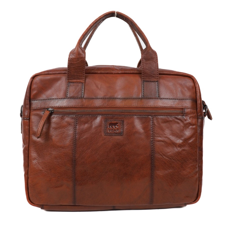 Bear Design Laptoptassen T/M 15,6 Inch | Laptoptas 'Seb' Cognac