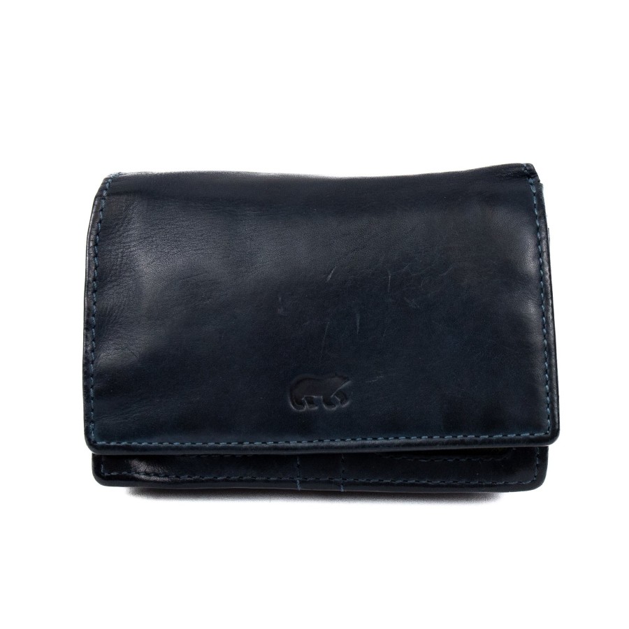 Bear Design Middelmaat Portemonnees | Overslag Portemonnee 'Nina' Cl 16212 Donkerblauw