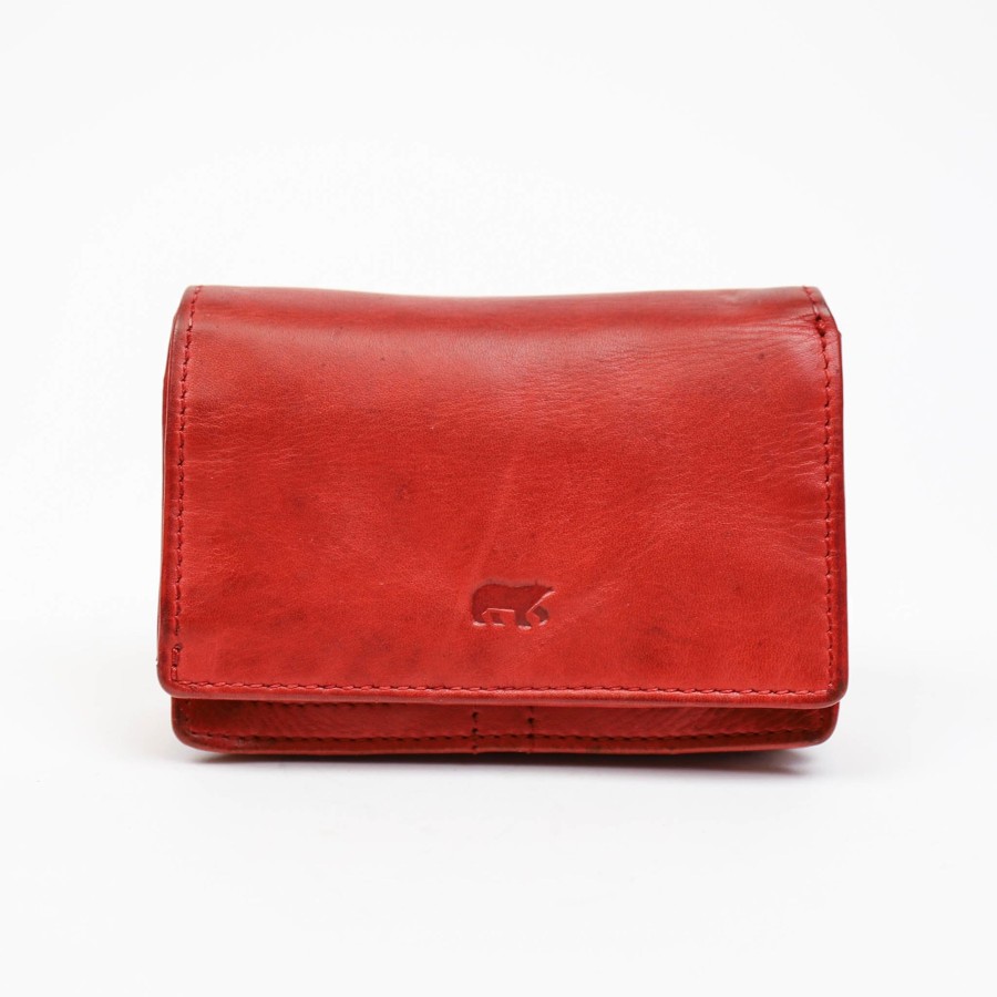 Bear Design Middelmaat Portemonnees | Overslag Portemonnee 'Nina' Cl 16212 Rood