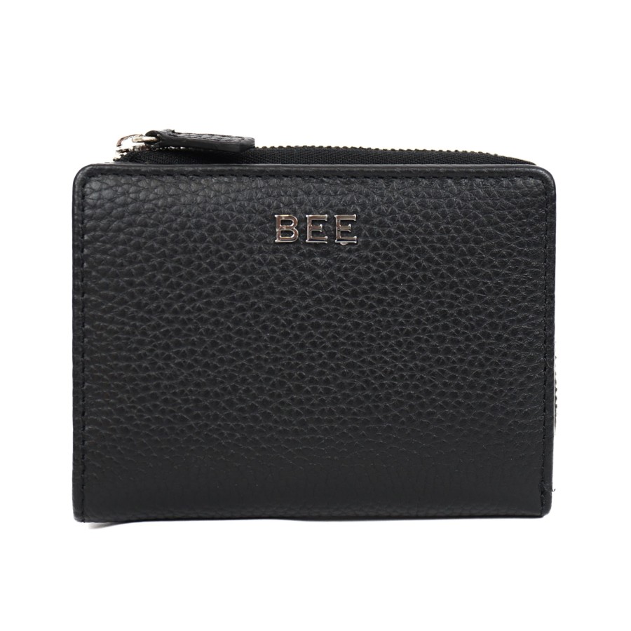 BEE Middelmaat Portemonnees | Ritsportemonnee 'Vida' Black