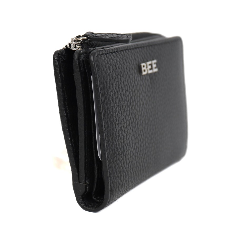 BEE Middelmaat Portemonnees | Ritsportemonnee 'Vida' Black