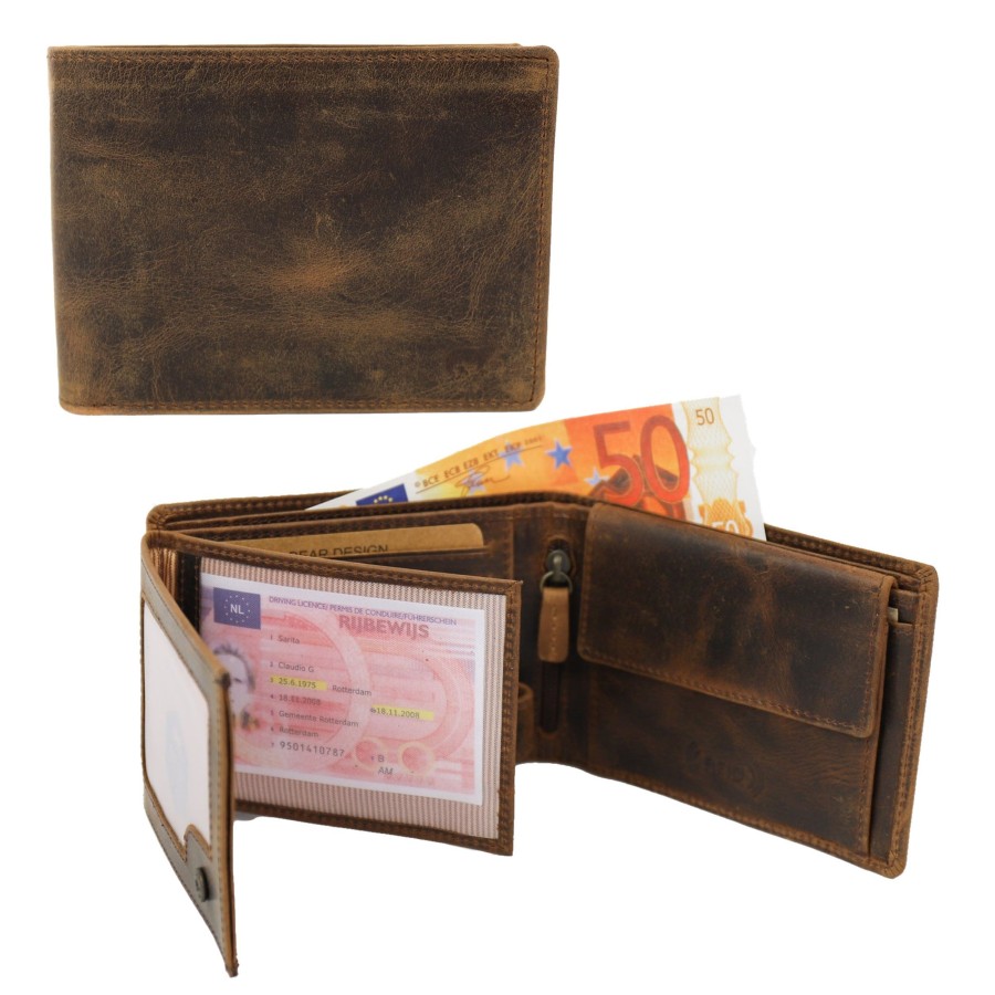 Bear Design Billfolds | Billfold 'Jan' Vintage Bruin
