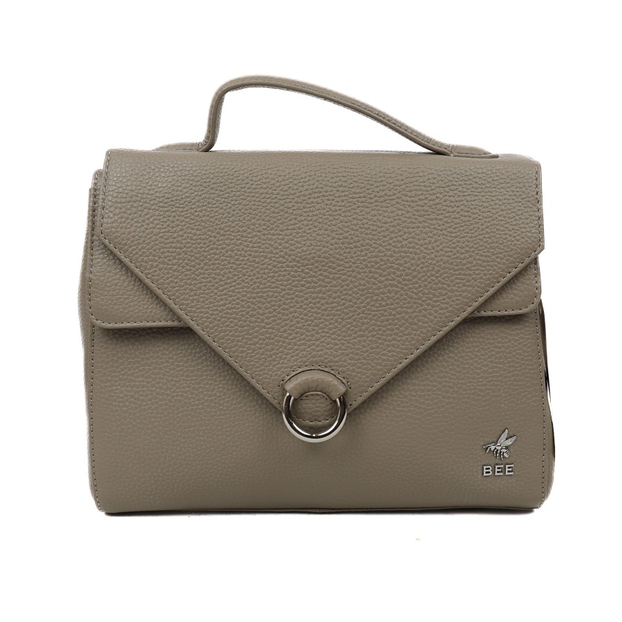BEE Middelmaat Handtassen | Hand-/Schoudertasje 'Faye' Silver Mink