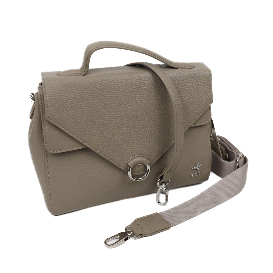 BEE Middelmaat Handtassen | Hand-/Schoudertasje 'Faye' Silver Mink