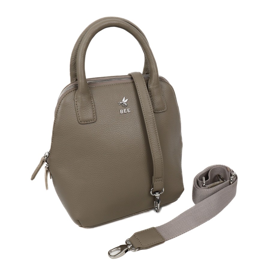 BEE Middelmaat Handtassen | Hand-/Schoudertasje 'Isla' Silver Mink