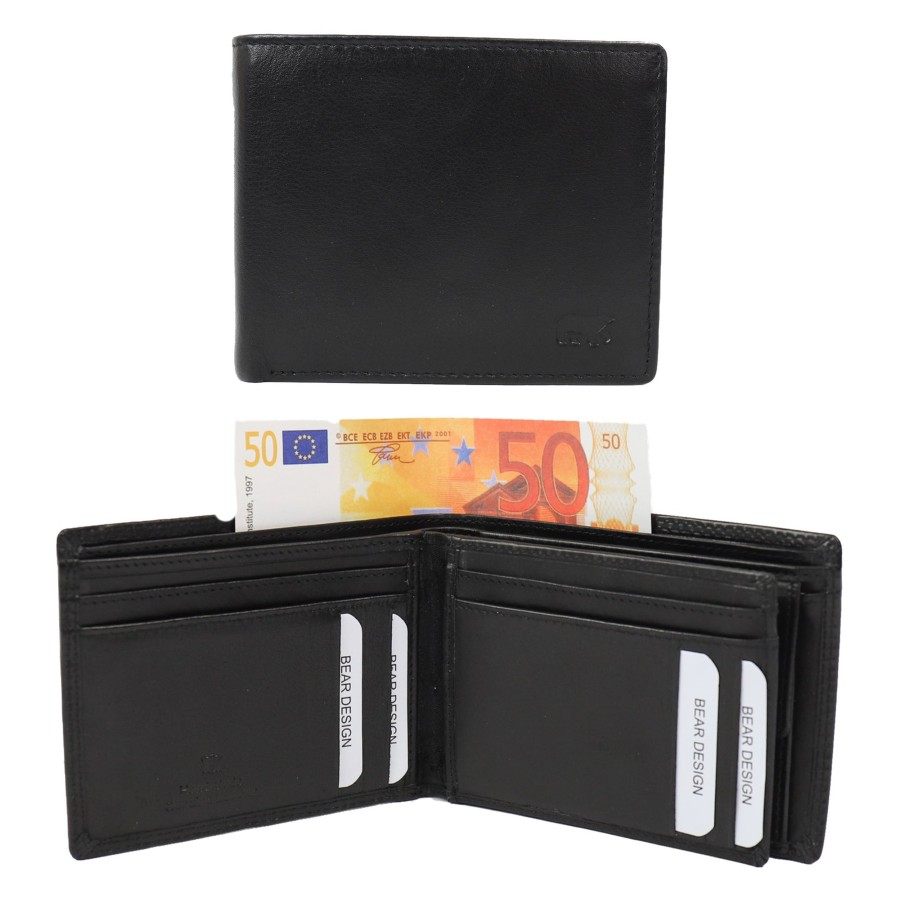 Bear Design Billfolds | Billfold 'Floris' Zwart