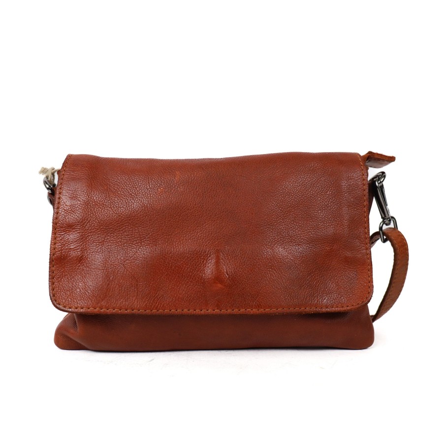 Bear Design Crossbody Tassen | Enveloptasje 'Ineke' Cognac
