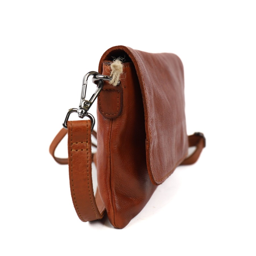 Bear Design Crossbody Tassen | Enveloptasje 'Ineke' Cognac