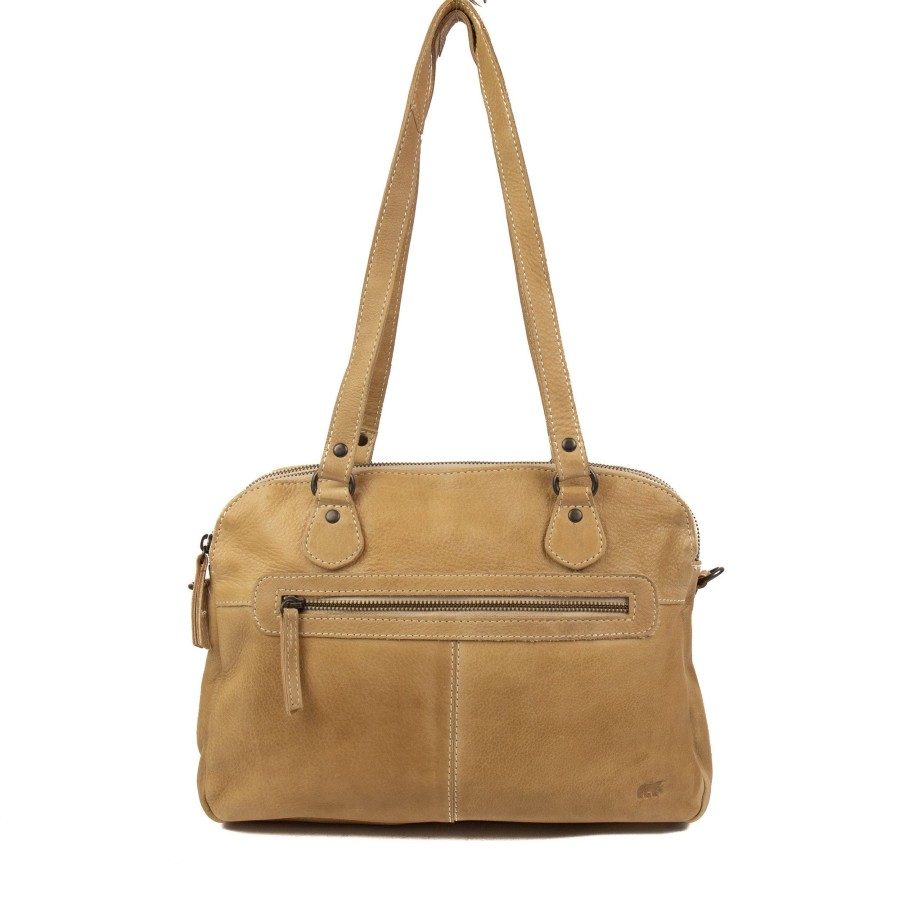 Bear Design Middelmaat Handtassen | Hand-/Schoudertas 'Lieke' Beige