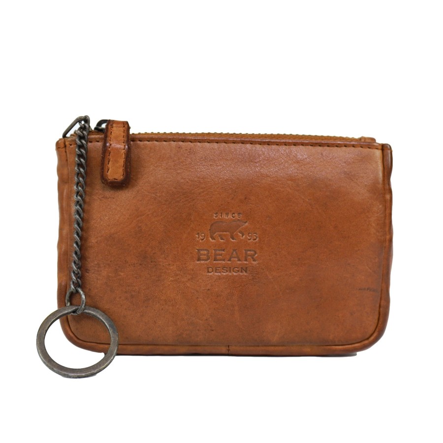 Bear Design Sleuteletuis & Klein Lederwaren | Sleuteletui 'Timo' Cognac